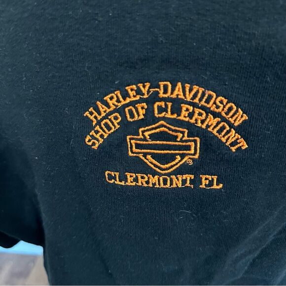 Harley-Davidson Black and Orange Crop Graphic Tee - Picture 3 of 5